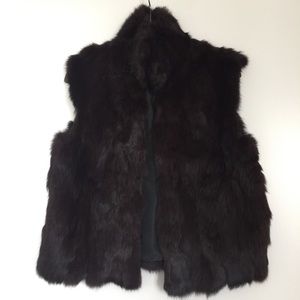 Adrienne Landau burgundy fur vest